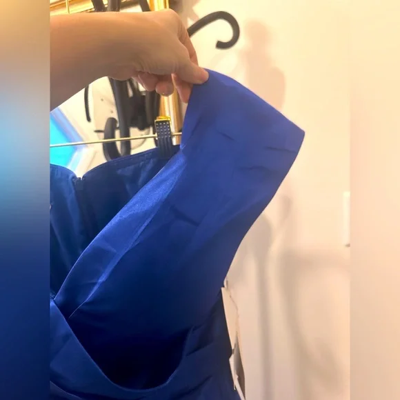 A-line Elegant Off-Shoulder Blue Gown - Picture 12 of 15